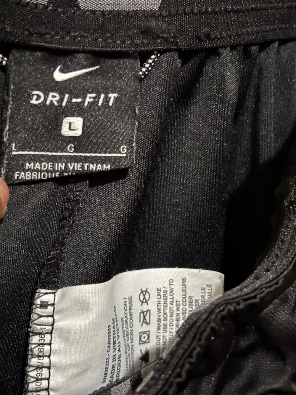 Nike Black Dri-FIT Athletic Shorts with White Swoosh